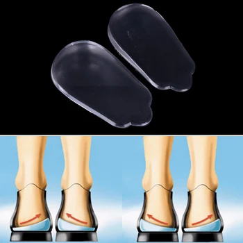 

1 Pair Clear Silicone Orthotic Insoles Inserts Arch Support Flatfoot Correction Heel Pad Cushions Women's High Heels Inserts