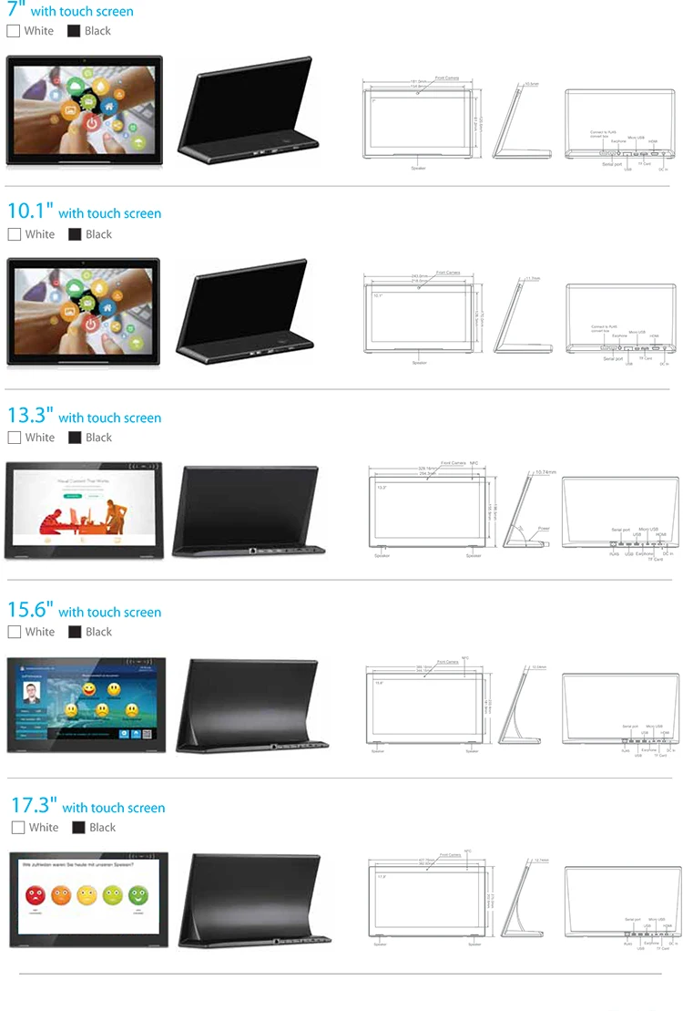 Desktop interactive display-vary sizes