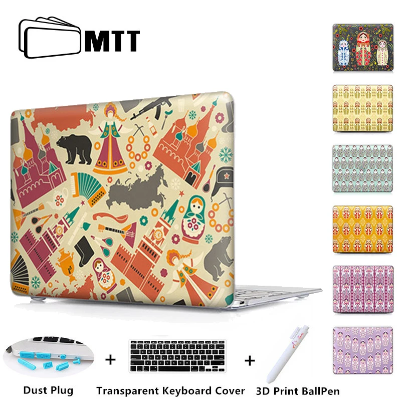 

Crystal Cover Case For Apple Macbook Air Pro 11 13 15 Russian Matryoshka Plastic Hard Matte Case Pro Retina 13'' 15'' Touch bar