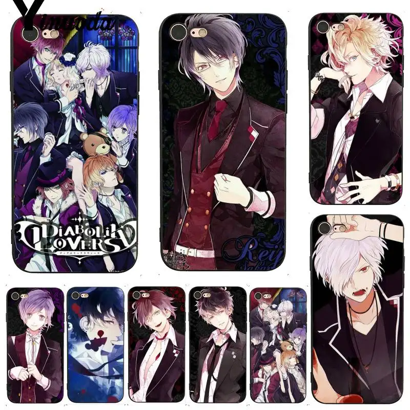 

Yinuoda For iPhone 7 6 X Case Diabolik Lovers Japan Anime Coque Shell Print Phone Case for iPhone X 8 7 6 6S Plus X 5 XS XR