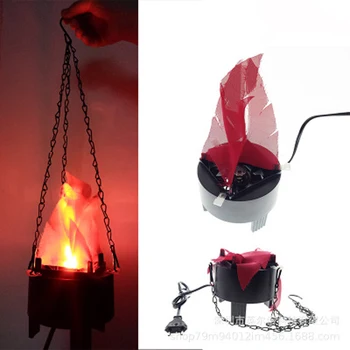 

Hanging Flame Light Electronic Brazier Lamp LED Candle Simulation Flame Artificial Fake Fire Light Halloween Party Decoration