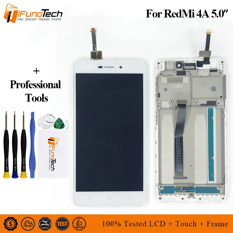 

For Xiaomi Redmi 4A LCD Display with Frame Digitizer Redmi 4A Touch Screen Assembly Frame Touch Screen Panel Replacement Parts