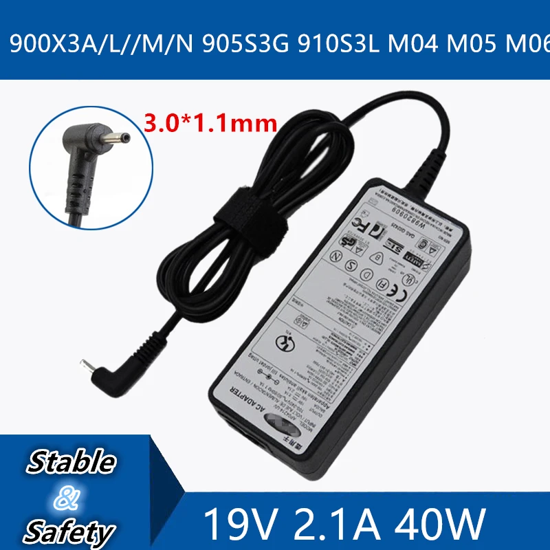19V 2.1A 40W 3 0*1 1 мм адаптер переменного тока для ноутбука DC зарядное устройство