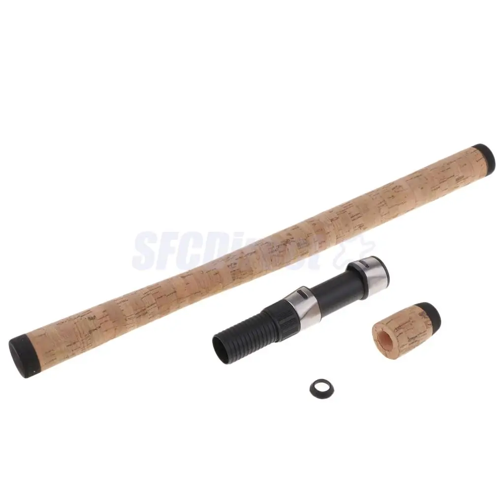 1 Set Portable Fishing Rod Cork Handle Kit with Fishing Reel Seat Spinning Casting Fishing Lure Rod Building Accessories