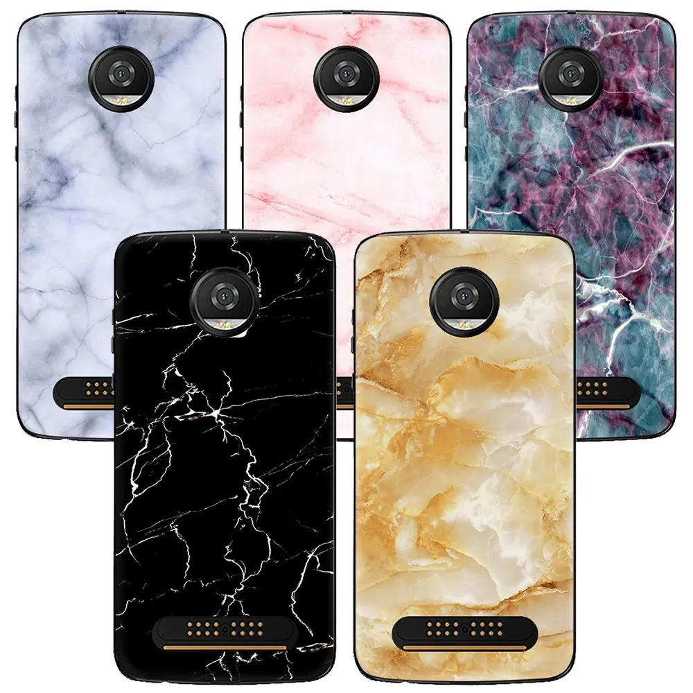 

Granite Marble Texture Phone Case for Motorola G5 G5S C Plus E5 Play Moto Z2 Play X4 C case Soft Silicone Back Cover Colorful