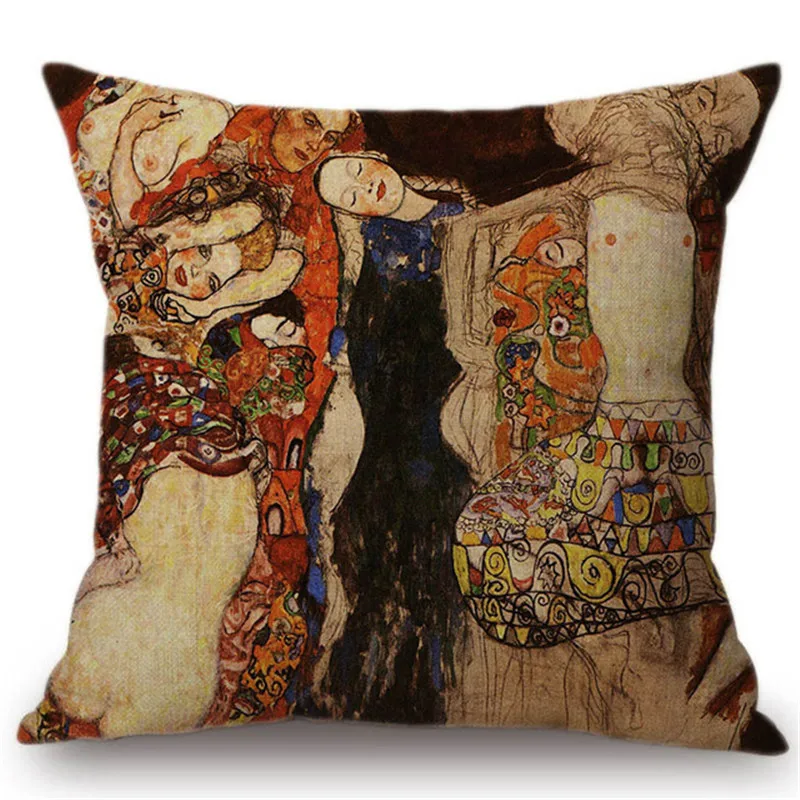 Новая коллекция Gustav Klimt, наволочка с принтом, домашний Золотой роскошный декоративный диван, кофейное автомобильное кресло, наволочка