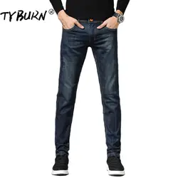 Тайберн 2019 Новый Для мужчин Классические деловые джинсы модные Повседневное основной Slim Fit прямые мужские брюки джинсовые штаны брендовая