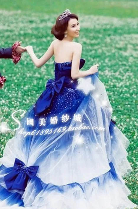 Photography Clothing Blue Grant Fashion Bandage Wedding Dress Photography Clothing Blue Grant Fashion Bandage Wedding Dress 2017 New Arrival Sweet Princess Qxsy 09 In Dresses From Weddings Events On