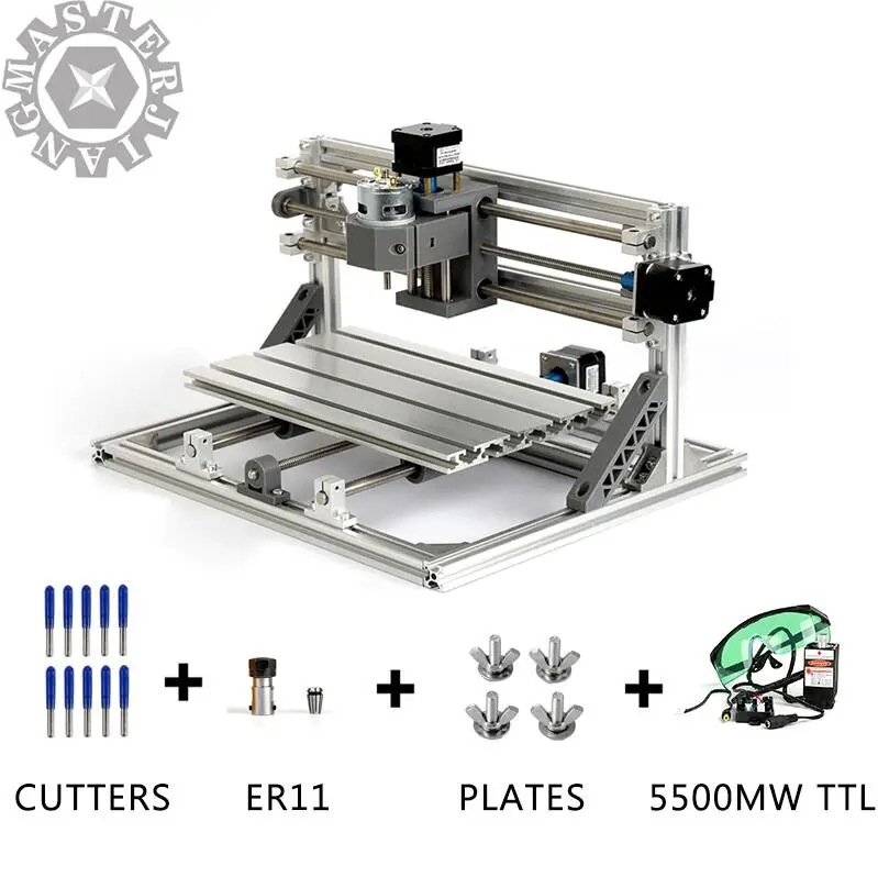 CNC3018 GRBL с ER11-5mm diy мини ЧПУ гравировальный станок лазерная гравировка Pcb ПВХ фрезерный станок деревянный маршрутизатор лучшие передовые игрушки - Цвет: with 5500mw TTL