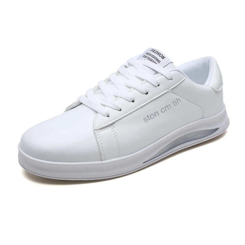 Большой размеры для мужчин черный, белый цвет дышащие уличные спортивные кроссовки спортивная обувь резиновая подошва Нескользящие поверхности Chaussures Hommes - Цвет: White silver