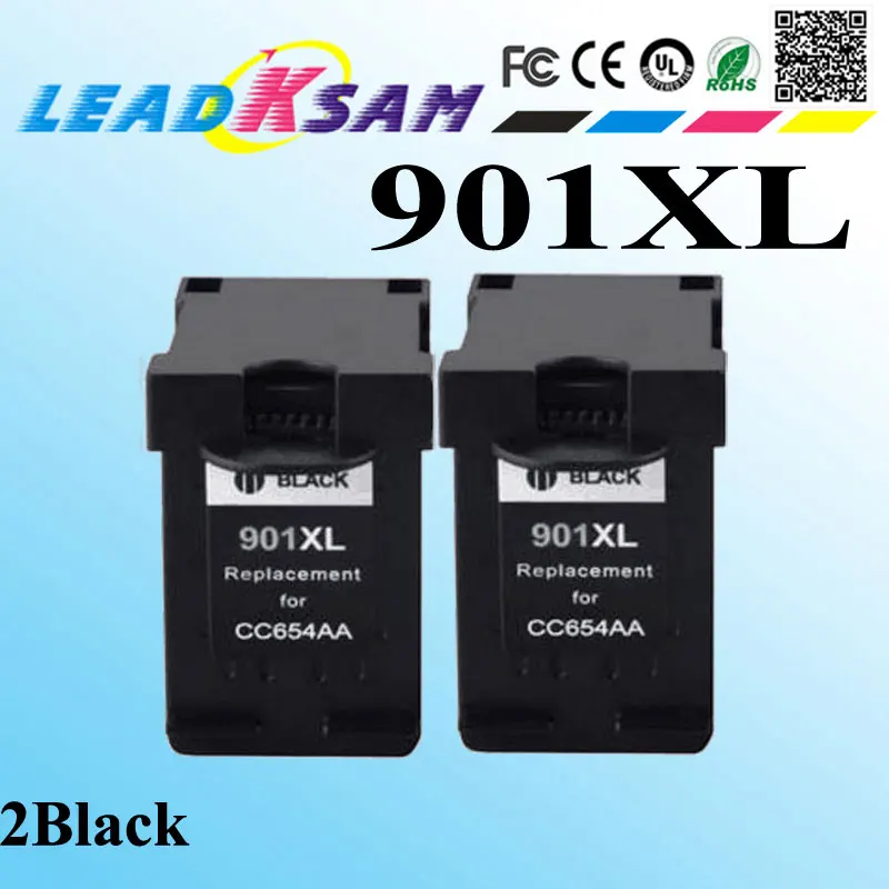 2PCS BLACK ink cartrige for hp901 901xl for hp 901 For HP Officejet