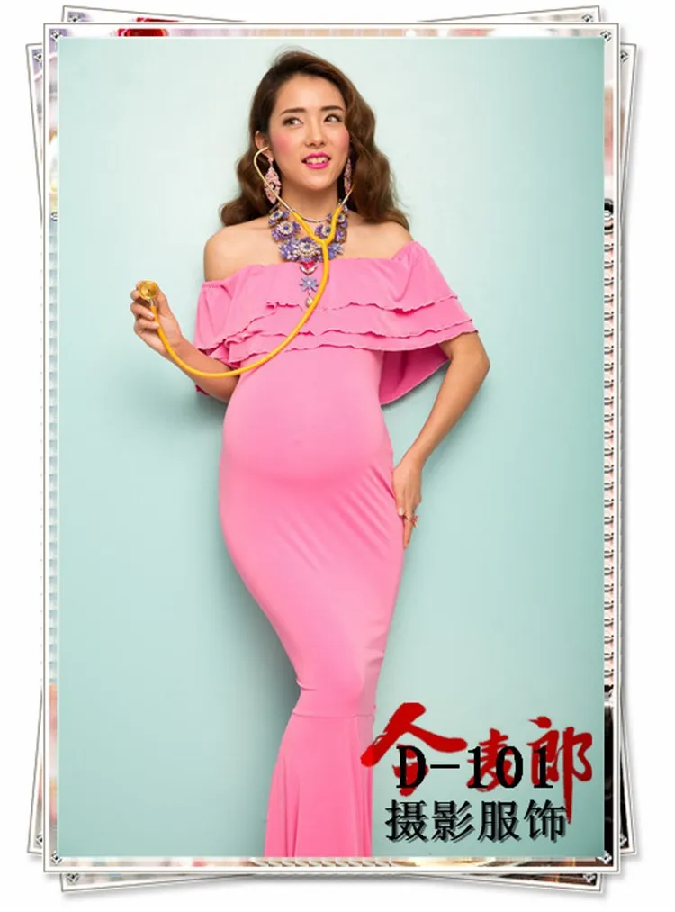Maternity Photography Props Fancy Maternity Dresses Pregnant Clothes Silk Dress Photography Maternity Dress 3