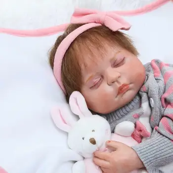 

20'' Girl Doll Soft Silicone Vinyl Lifelike Reborn Baby Doll Newborn Toy Gift Kids Toys For Girls Toddler Boy Toys