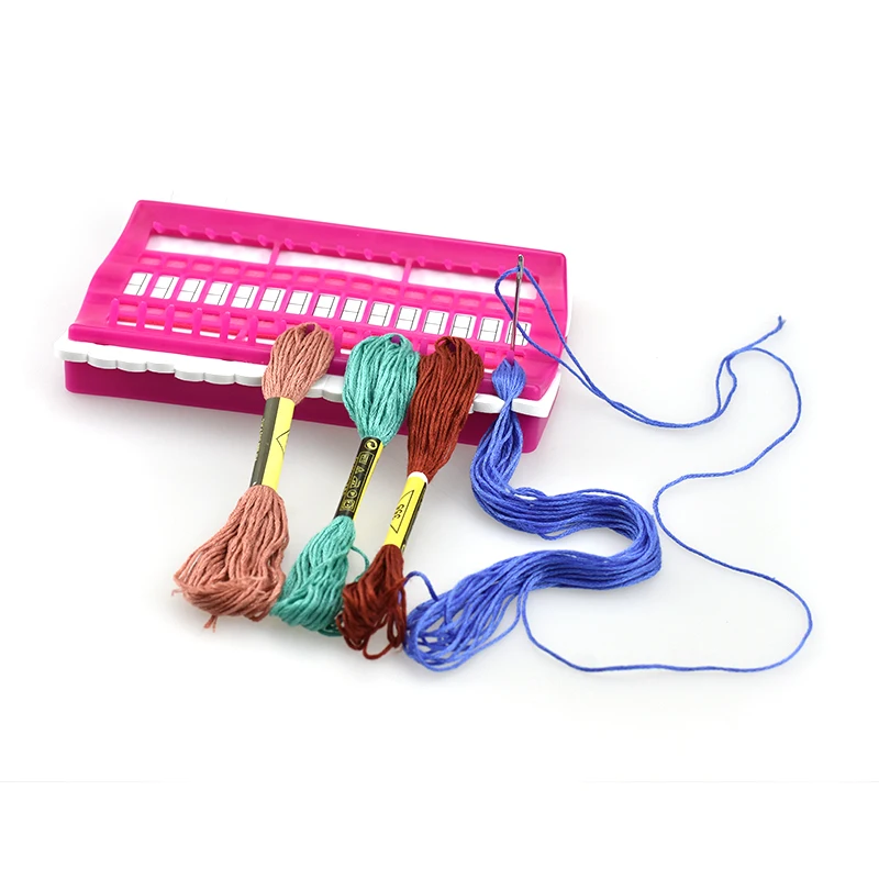 Multi-function Cross Stitch Kits 30 Positions Row Line Tool Green Purple Rose Color Thread Organizer Pincushion Set For Women  (7)