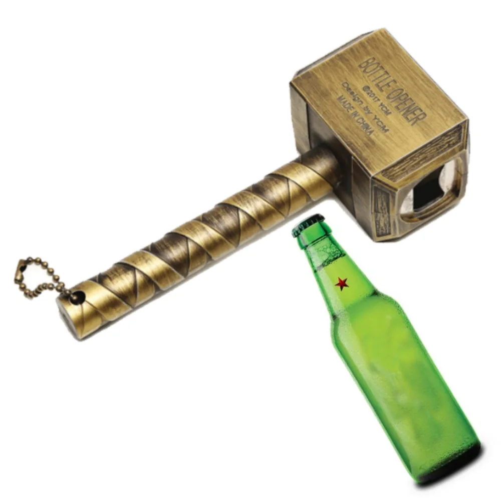 

Marvel Avengers Super Hero Tho's Hammer Cosplay Thor Thunder Hammer Bottle Opener Model Kids Gift Movie Toys