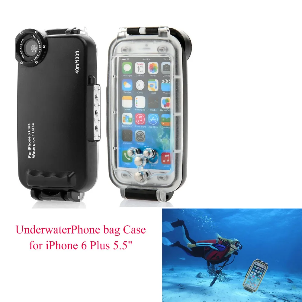 Meikon 40 м 130ft Номинальная погружения Профессиональный погружной водостойкий подводный корпус Дайвинг телефон сумка чехол для iPhone 6 плюс 5,5"
