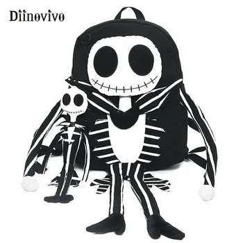 

DIINOVIVO Funny Skull Women Backpack Special Travel Bags Unisex Casual School Bag Big Laptop Backpacks Hip-hop Bagpack WHDV0898