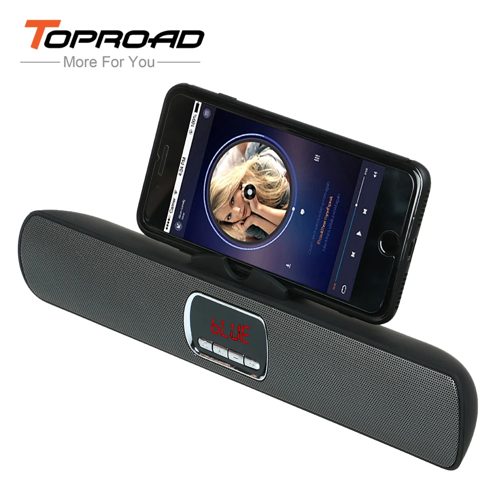 TOPROAD Портативный беспроводной Bluetooth динамик Super Bass стерео двойной громкий динамик TF FM радио USB ЖК-дисплей для ПК Компьютер Мобильные телефоны - изображение