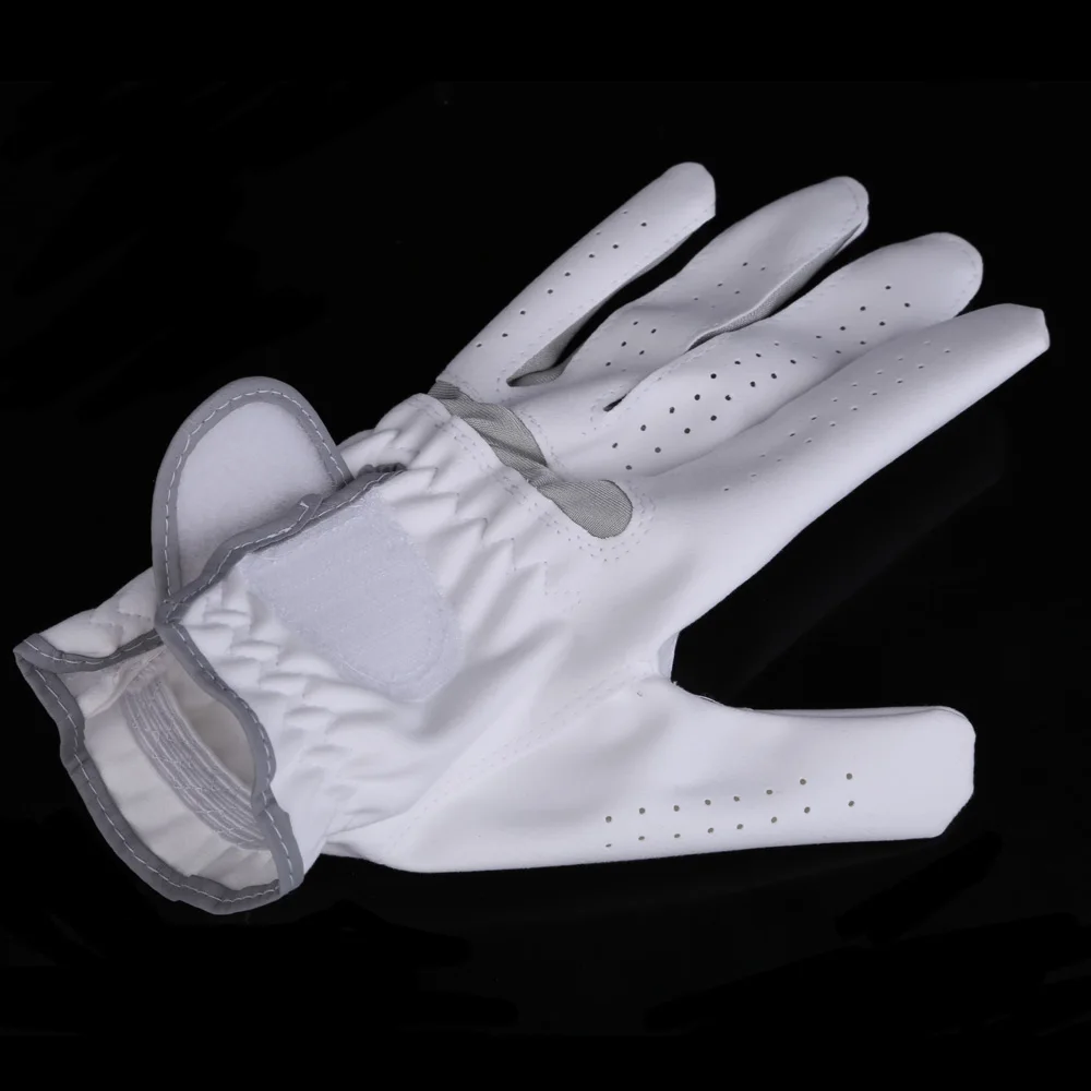 Для мужчин левая рука мягкие дышащие Гольф перчатки Супер тонкая ткань белый Размеры 22#-26# Перчатки для гольфа Гольф аксессуары