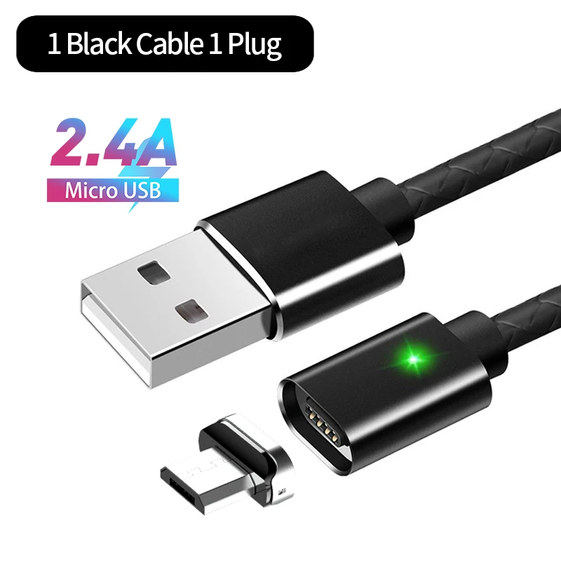 Магнитный адаптер ZRSE 3A для быстрой зарядки USB C для samsung Xiaomi Oppo Redmi Huawe, 1 м, магнитные кабели для мобильных телефонов type C Micro USB - Цвет: Micro USB Cable