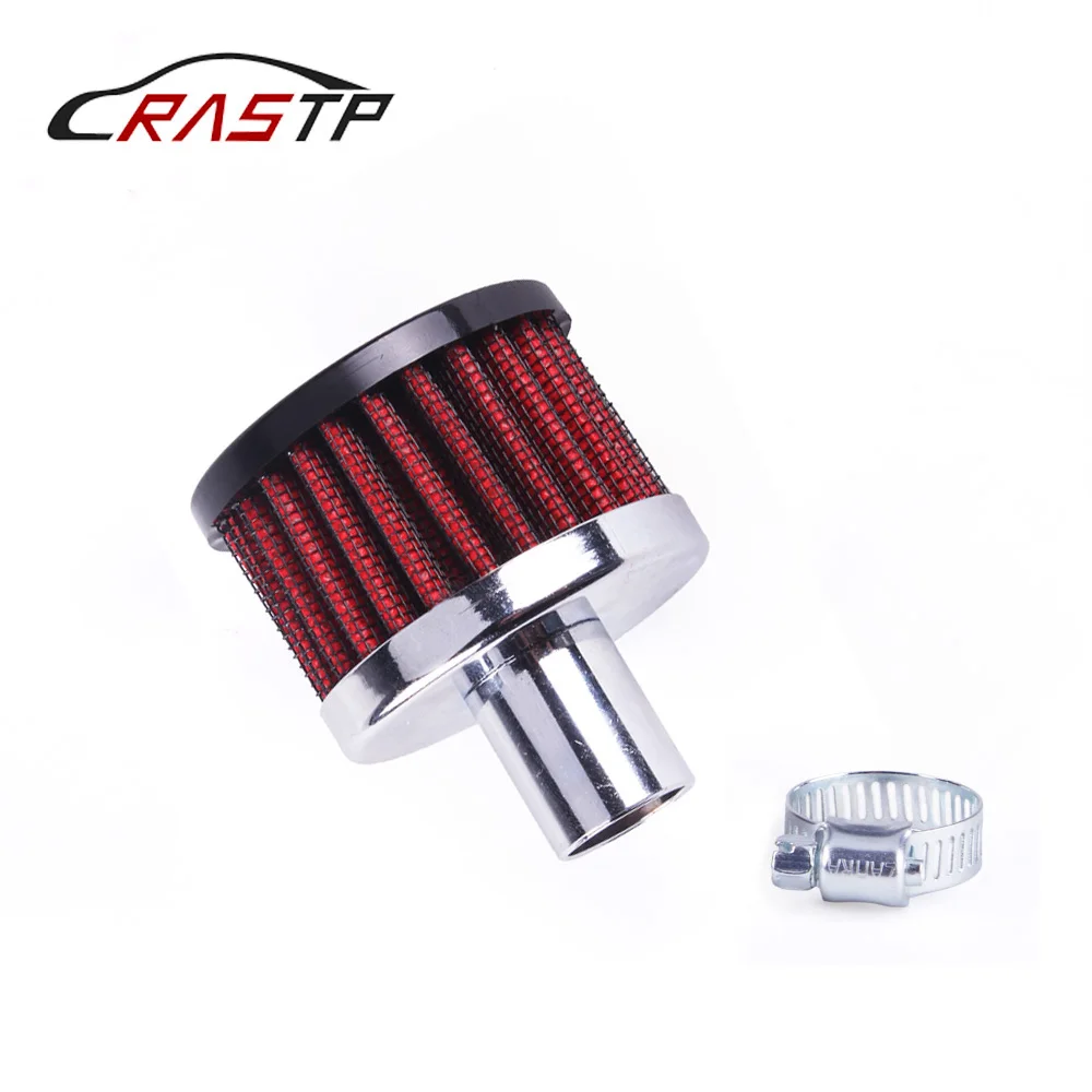 

RASTP-Universal Red High Flow Racing Small Air Filter Motorcycle Turbo Cold Air Intake Filter with Logo Car Accessories RS-OFI01