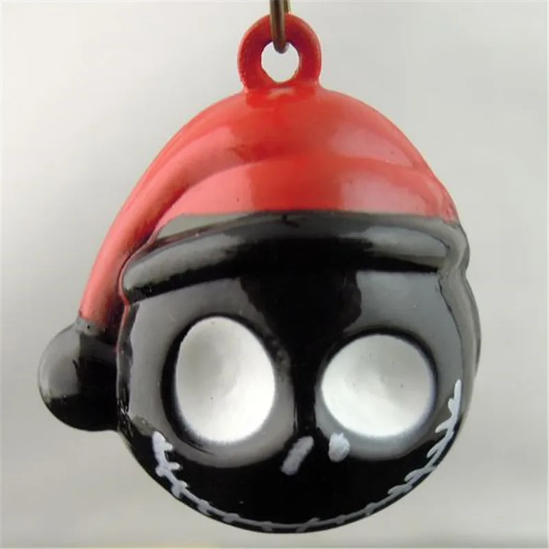 

4pcs Black Skull Round Jack Bell For Halloween Decoration Jewelry Dec Necklace Bracelet Charms Pendant Finding 29*29*28mm 08353