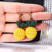 Doreen Box, модные летние серьги-гвоздики в форме фруктов, длинные серьги с фруктами в виде цветка, Женские Ювелирные украшения, Подарочные Подвески, 1 пара