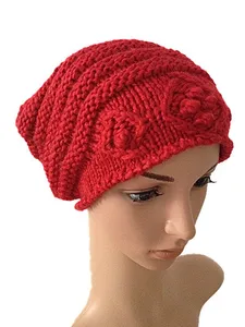 BomHCS Autumn Winter Fashion Handmade Knitted Hat Women Warm Beanies Cap