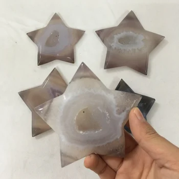 

Wholesale Hand Carving Natural Agate Geode Crystal Stars For Feng Shui Healing Home Decoration SQ