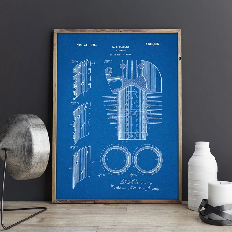Cylinder Patent Poster Wall Decor