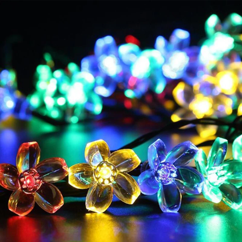 LED Solar Powered Lamp Flower Color Solar Christmas Light String Solar Light Strin Fairy Lights Outdoor Waterproof Wedding Decoration (11)