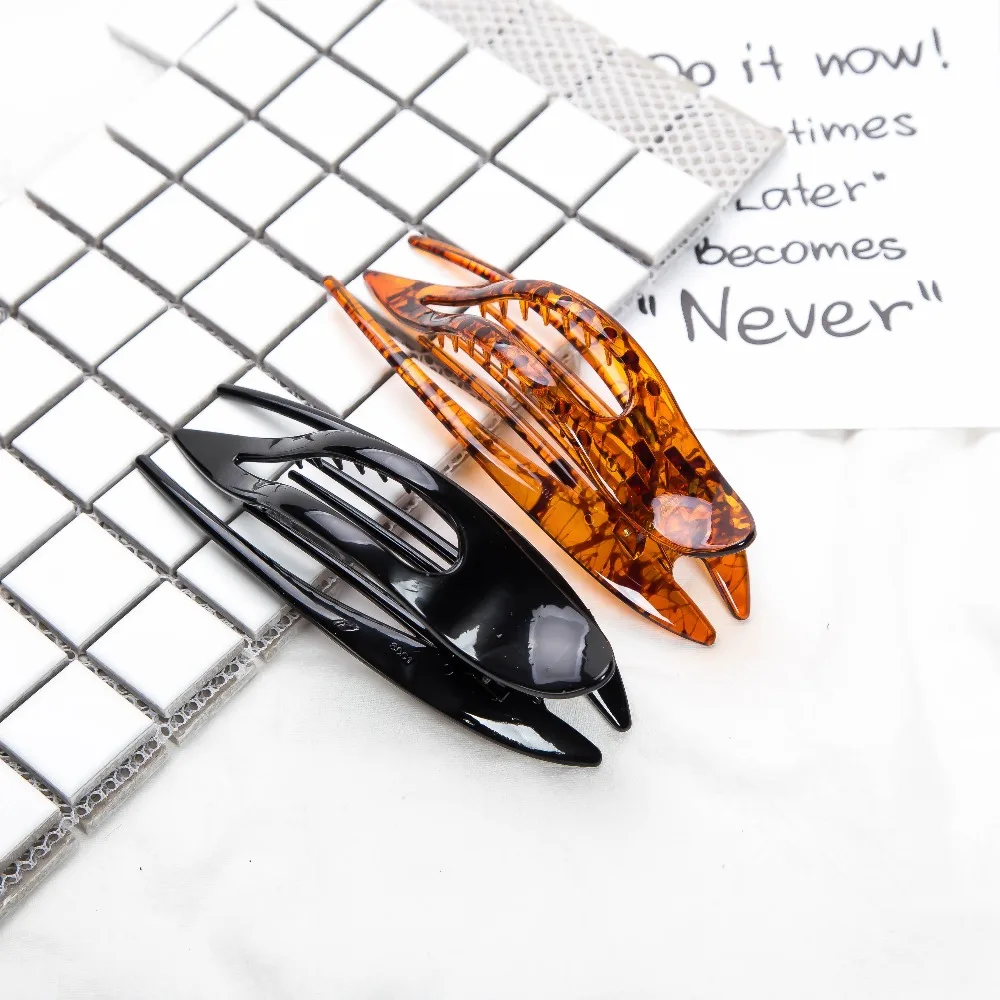 2 шт. модные аксессуары для волос черные коричневые длинные клипсы рисования