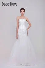 Actual Images Sweetheart Sleeveless Mermaid Wedding Dresses Beaded Floor-Length Sweep Train Long Bridal Gowns