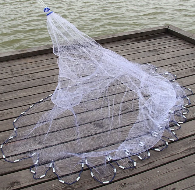 Finefish Cast net hot sale 2.4 7.2M American hand cast net 1*1cm small