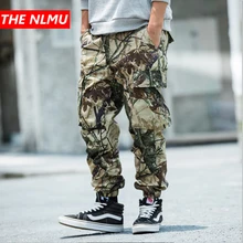 Хип камуфляж брюки карго мужские тактические джоггеры брюки Осенние повседневные уличные камуфляжные брюки с большим количеством карманов WG412