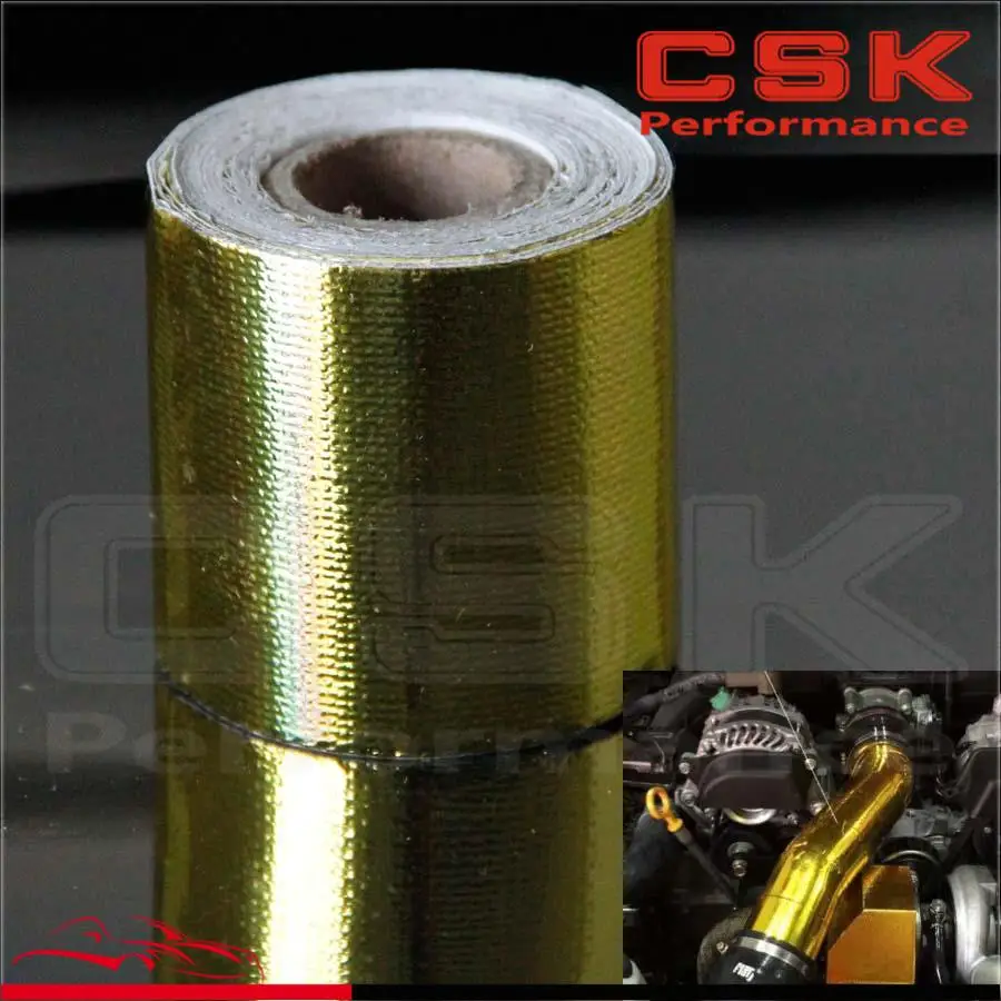 

2 "x 15" рулон самоклеящаяся светоотражающая Золотая высокотемпературная теплозащитная пленка Золотая лента