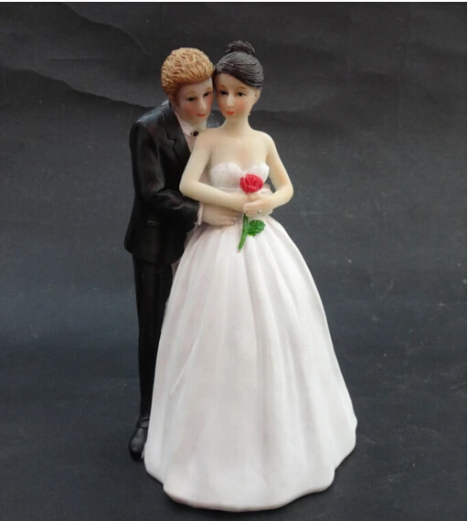 

Free shipping romance rose wedding gift 7*7*13.5 (cm) fund bridegroom Wedding Cake topper 10pcs/lot , YK17