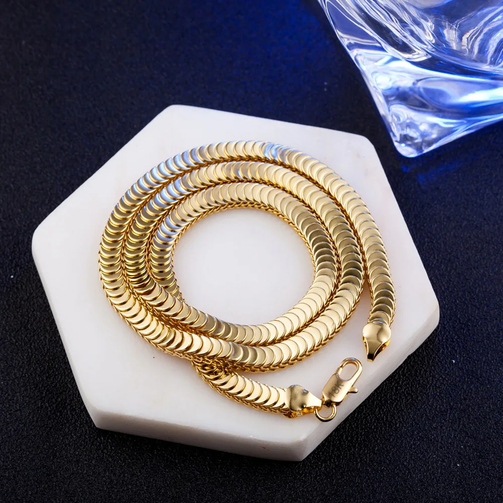 

Gold Necklace Chains Necklaces Mens Womens Snake Chain Jewelry Statement Necklace Fashion Collier Femme