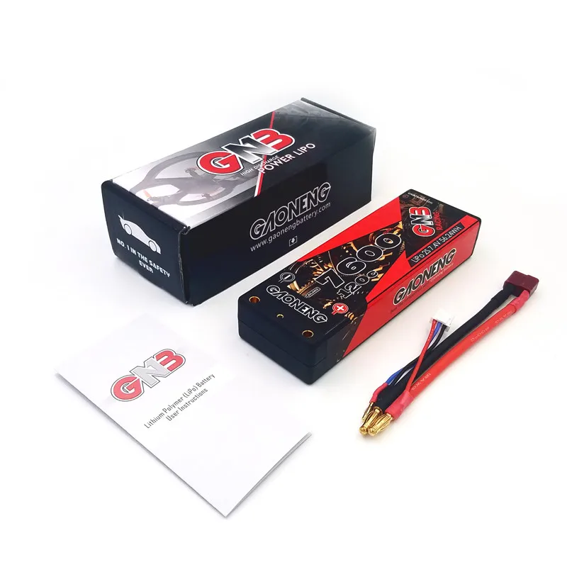 Gaoneng GNB 7600mAh 2S 7,4 V 120C жесткий корпус LiPo аккумулятор с 5,0 мм штепсельной вилкой Deans T вилка для 1:10 1/10 RC автомобиль RC лодка