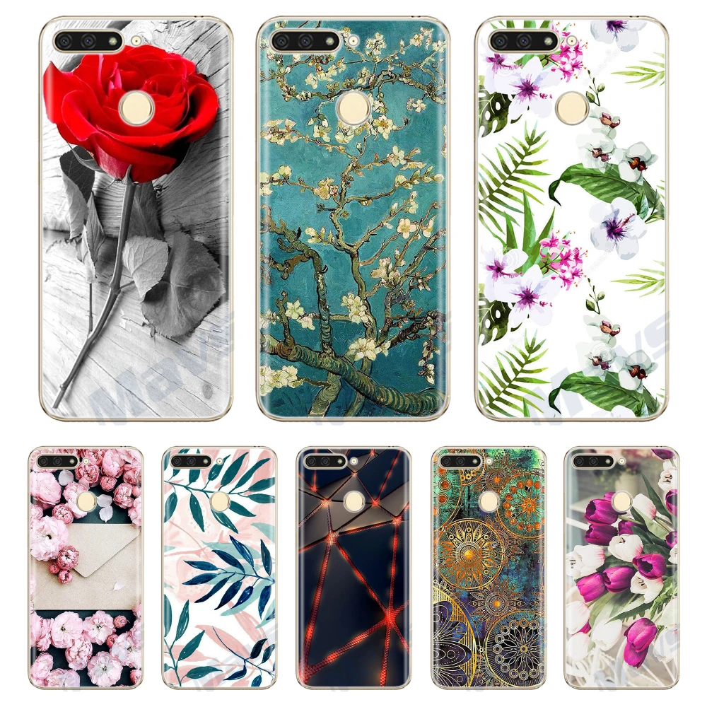 

5.45" For Huawei Honor 7A Case Luxury Flower Soft TPU Back Cover For on Huawei Honor 7A DUA-L22 Case Honor 7A Pro 5.47" Bumper