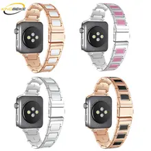 Steel Stainless With Ceramic Watchband For Apple Watch Bracelet 1 2 3 4 Series 40mm 44mm 38mm 42mm Band Popular Smart Strap Steel Stainless With Ceramic Watchband For Apple Watch Bracelet 1 2 3 4 Series 40mm 44mm 38mm 42mm Band Popular Smart Strap