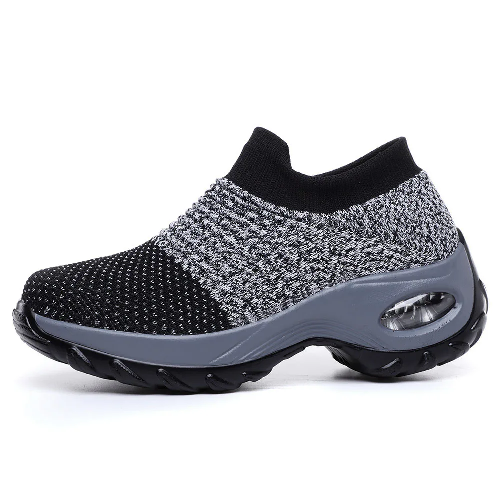 

Women Slip On Mesh Walking Shoes Air Cushion Comfortable Platform Working Sneakers JT-Drop Ship