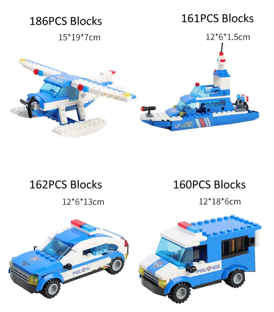 Городской спецназ серии специальные полицейские маленькие строительные блоки с 8 шт. Рисунок 8 в 1 полицейская командная машина игрушка для детей 9 изменений