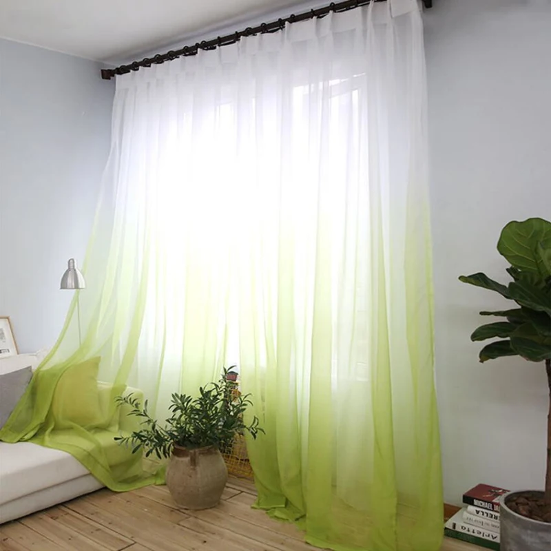 

Curtains Gradient Color Print Voile Gray Window Modern Living Room Curtains Tulle Sheer Fabrics Rideaux Cortinas T&185 #30