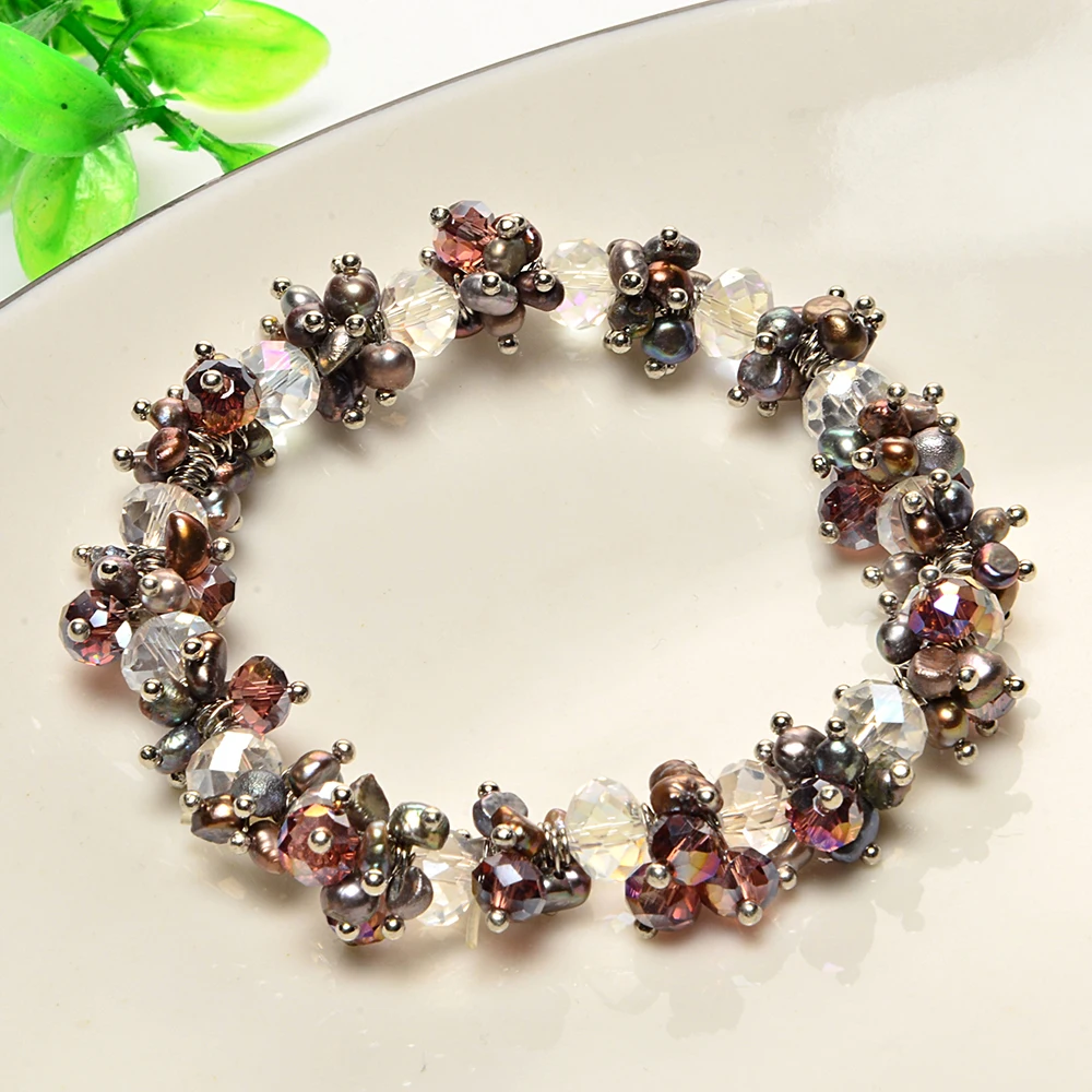 

100% Freshwater pearl bracelet glamorous full of water droplets rice-shaped lengthening conditioning chain fashion female style