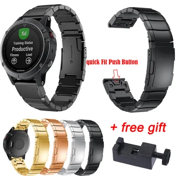 

Quick release Stainless Steel Band Strap For Garmin Fenix 6 / 6 Pro / 5 / 5 Plus Smart Watch Bracelet Band Strap With Tool Gift