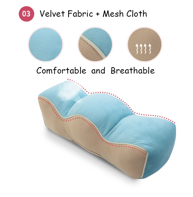 L080-Knee Leg Pillow Travel Pillow Wave Memory Foam Pregnancy   Pillow Wedge Leg Cushion Sciatic Nerve Pain Relief Body Sleeping Pillow (4)