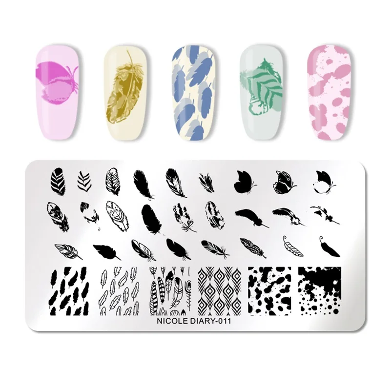 NICOLE дневник пластины для штамповки ногтей геометрические цветы мульти-шаблон дизайн ногтей штамп трафарет маникюрный шаблон инструменты - Цвет: 011