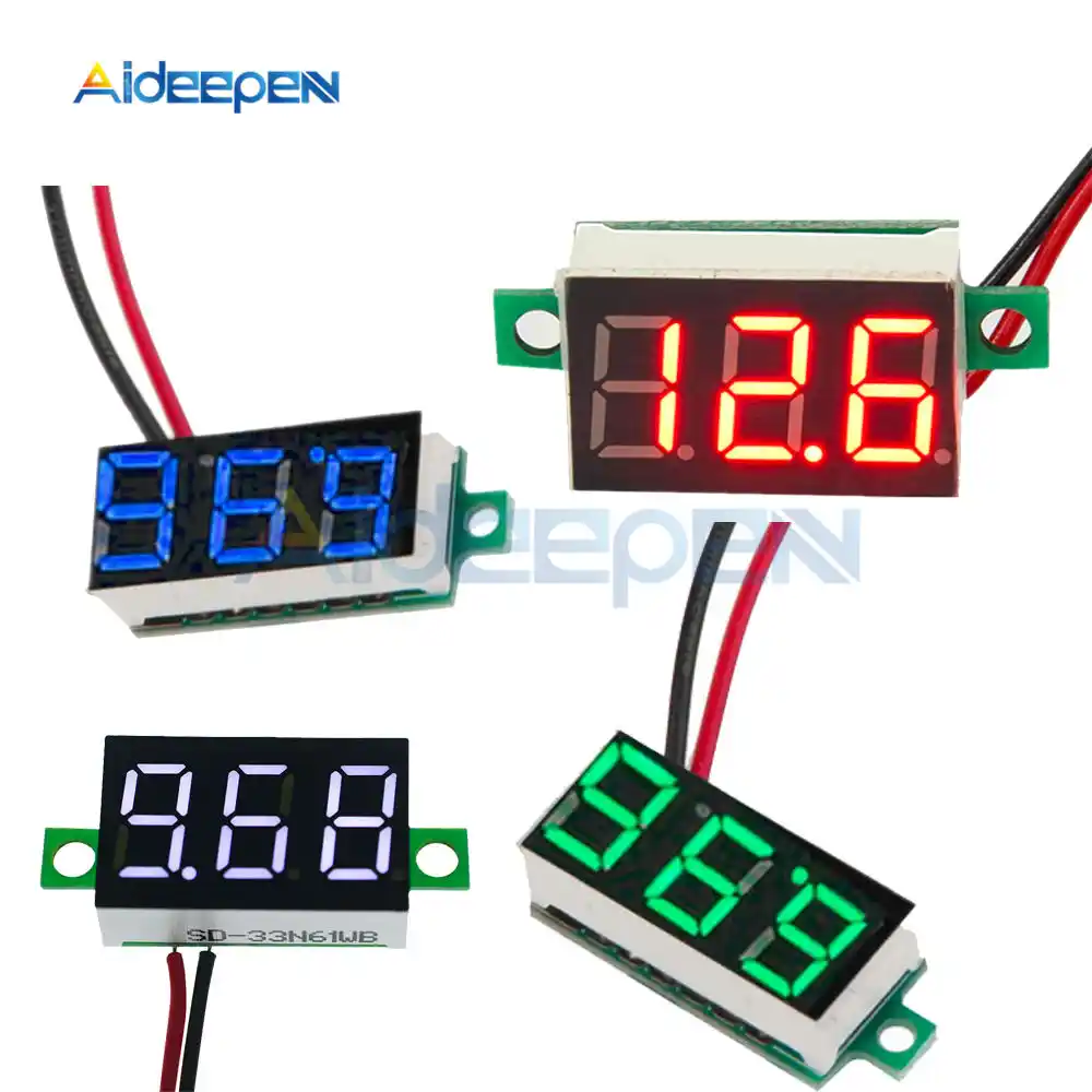 5Pcs Digital Display Voltage Gauge 0.36 LED Voltmeter DC2.7-32V Mini LED Digital Display Voltage Gauge High Accuracy Reverse Connection Protecting Function