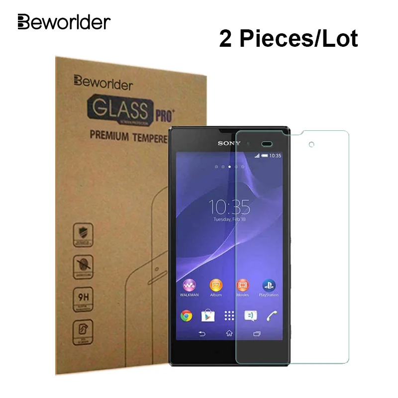 Beworld 2 шт./лот закаленное стекло для sony Xperia T3 M50W D5103 Защитная пленка экрана |